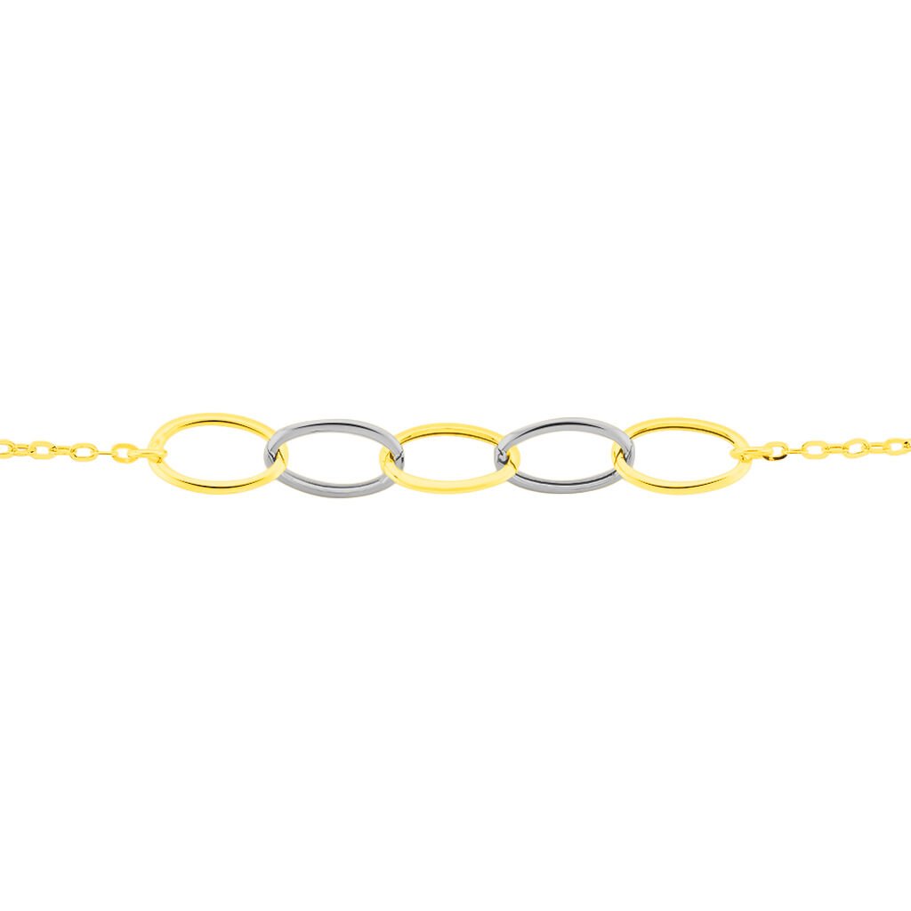 Damen Gliederarmband Gold 375 Bicolor - Gliederarmbänder Damen | OROVIVO