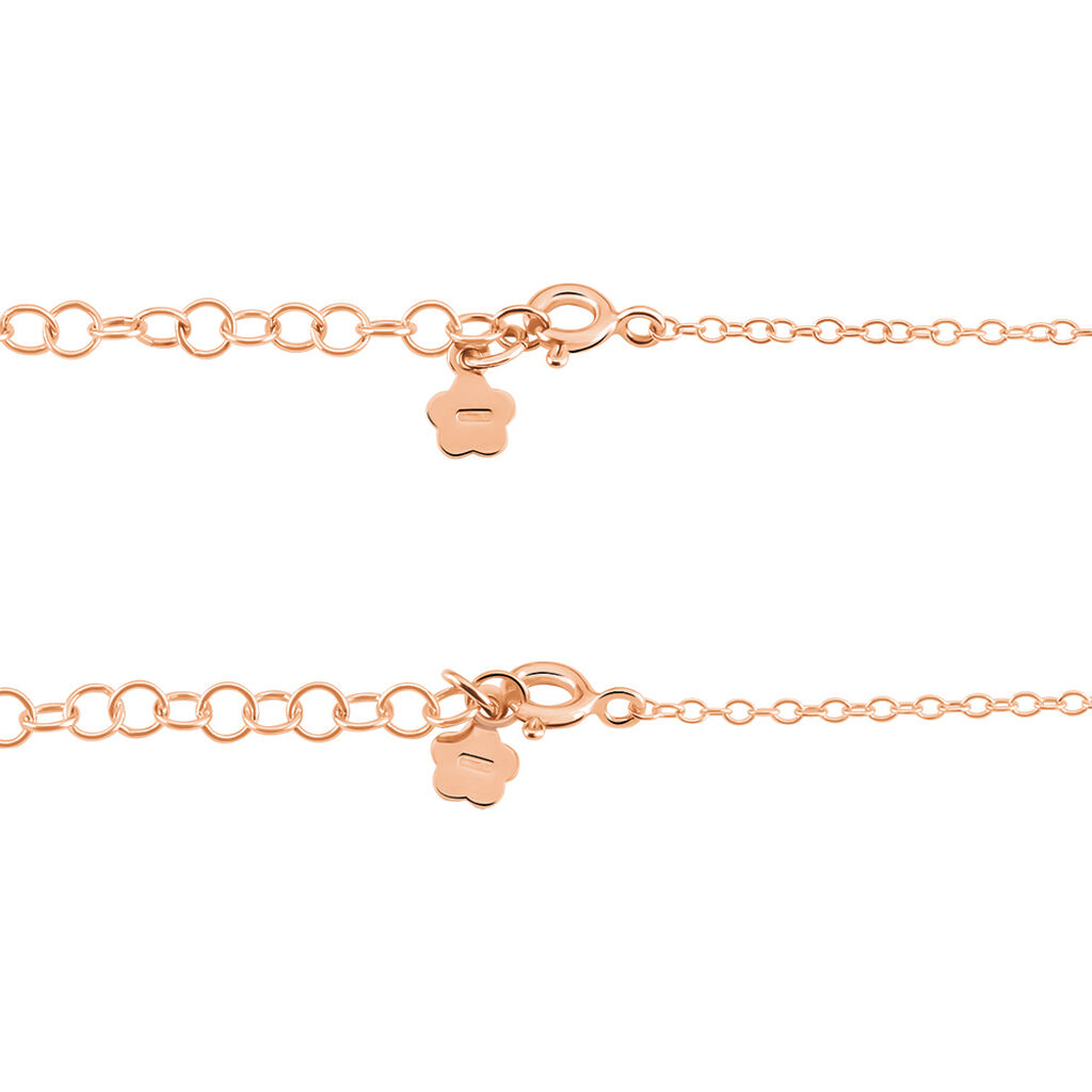 NOMY Damen Collier Silber rosevergoldet 925 Zirkonia Wei&szlig; Herz B 1,5 mm