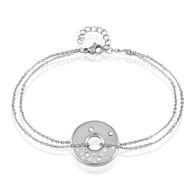 Bracelet Jeannic Acier Blanc Oxyde De Zirconium - Spannringe Damen | OROVIVO