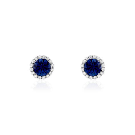 Damen Ohrstecker Silber 925 Andere Steine Blau Kreis Camilla  - Ohrstecker Damen | OROVIVO