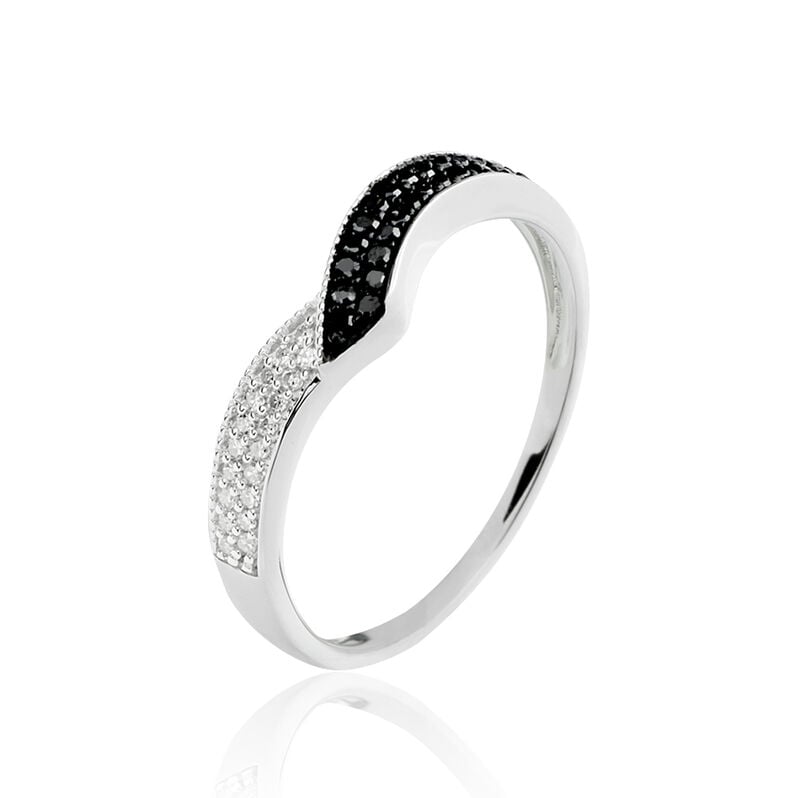 Bague Aile De Mouette Or Blanc Diamant - Spannringe Damen | OROVIVO
