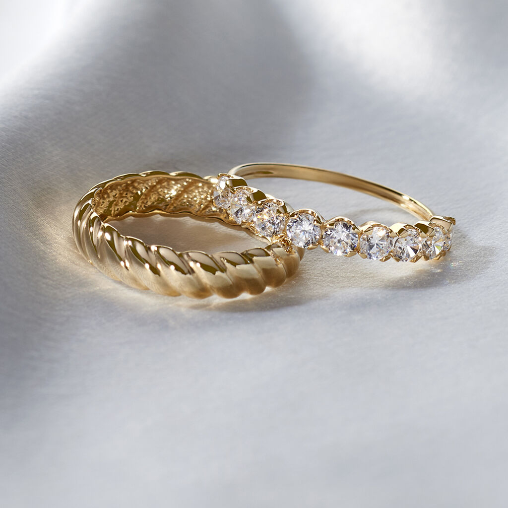 Damenring Gold 375 gedreht Croissant - Ringe Damen | OROVIVO