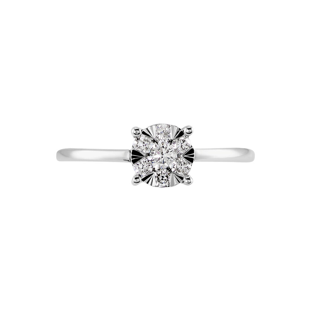 PETALI Damen Ring Wei&szlig;gold 750 (18 Karat) Diamant Wei&szlig; 0,11 ct