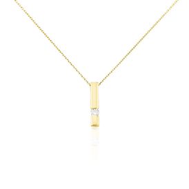 Kette Gold 750 Synthetischer Diamant 0,26ct - Ketten mit Stein Damen | OROVIVO
