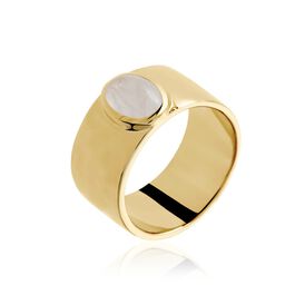 Damenring Messing Gold 750 plattiert Quarz - Ringe mit Edelsteinen Damen | OROVIVO
