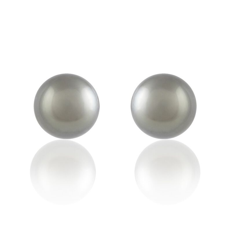 Boucles D'oreilles Puces Nafissatou Or Blanc Perle De Tahiti - Spannringe Damen | OROVIVO