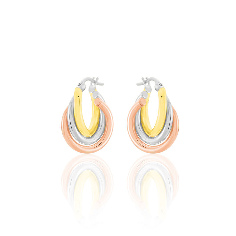 Damen Creolen Gold 375 Tricolor  - Creolen Damen | OROVIVO
