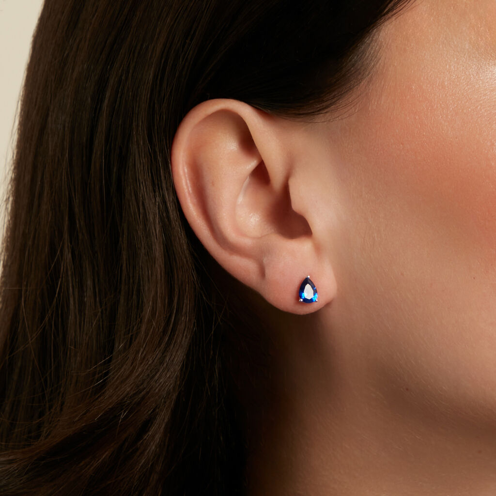 TALIDA Damen Ohrstecker Silber 925 Zirkonia Blau