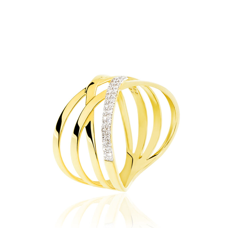 Bague Croisillon Or Jaune Diamant - Spannringe Damen | OROVIVO