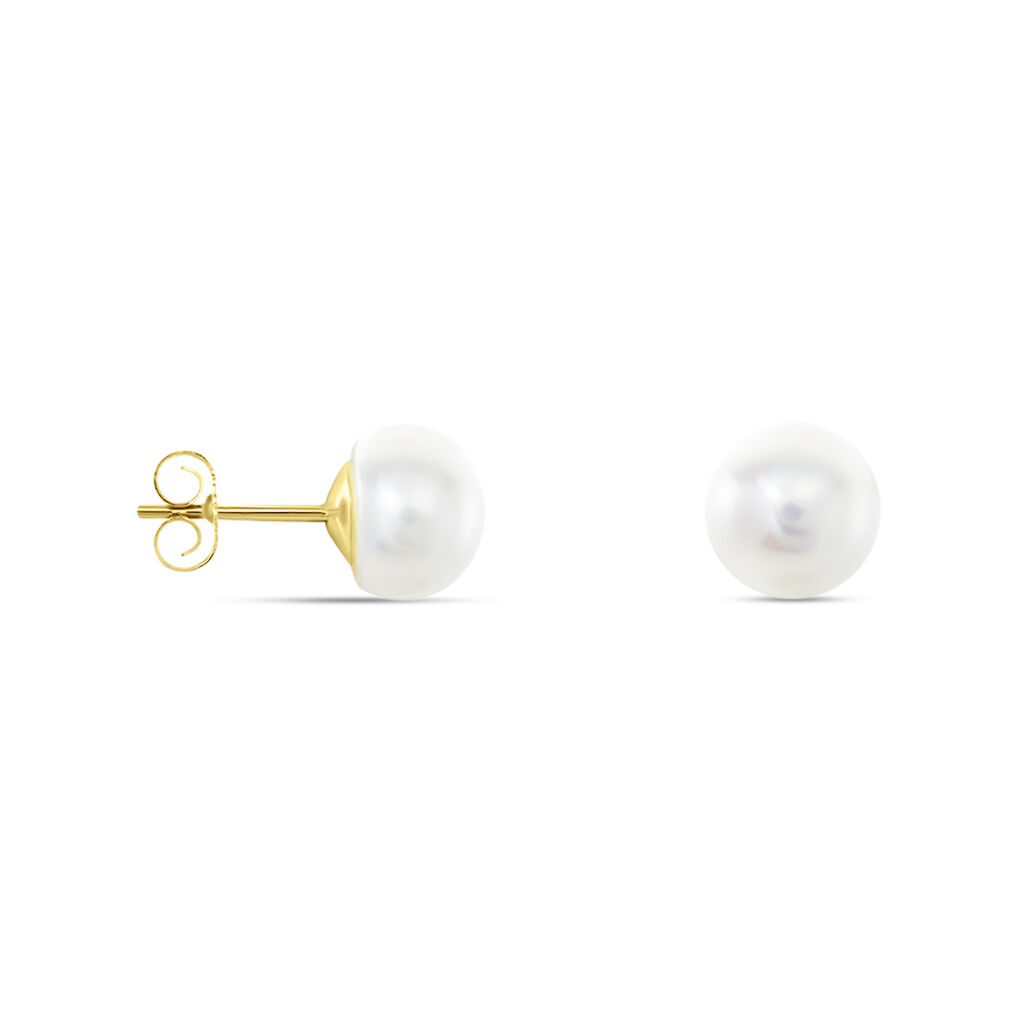 Damen Perlenohrringe Gold 585 Zuchperlen 8-8,5mm - Ohrstecker Damen | OROVIVO