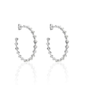 Damen Steckcreolen Silber 925 Glassteine 40mm - Creolen Damen | OROVIVO