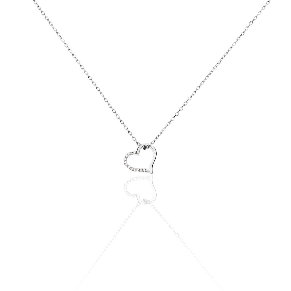 🦚 Damen Halskette Silber 925 Rhodiniert Zirkonia, Collier mit Stein