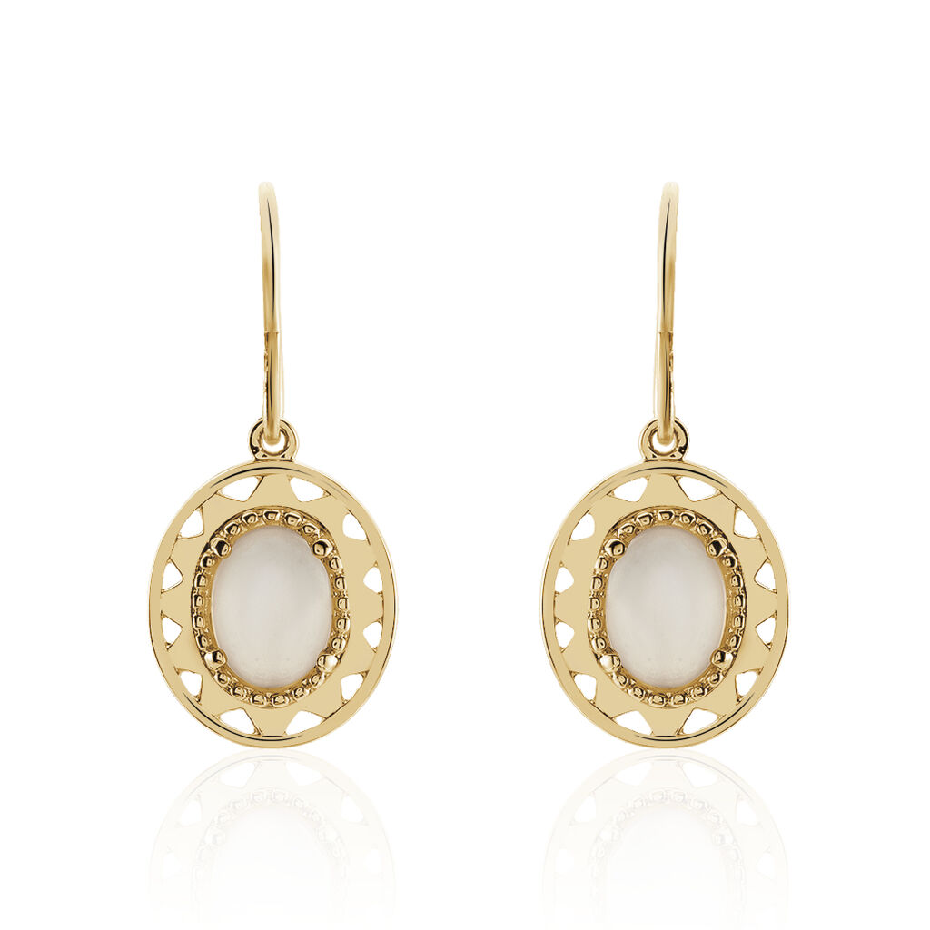 Boucles D'oreilles Plaque Or Li-nei Pendantes Ovales - Spannringe Damen | OROVIVO