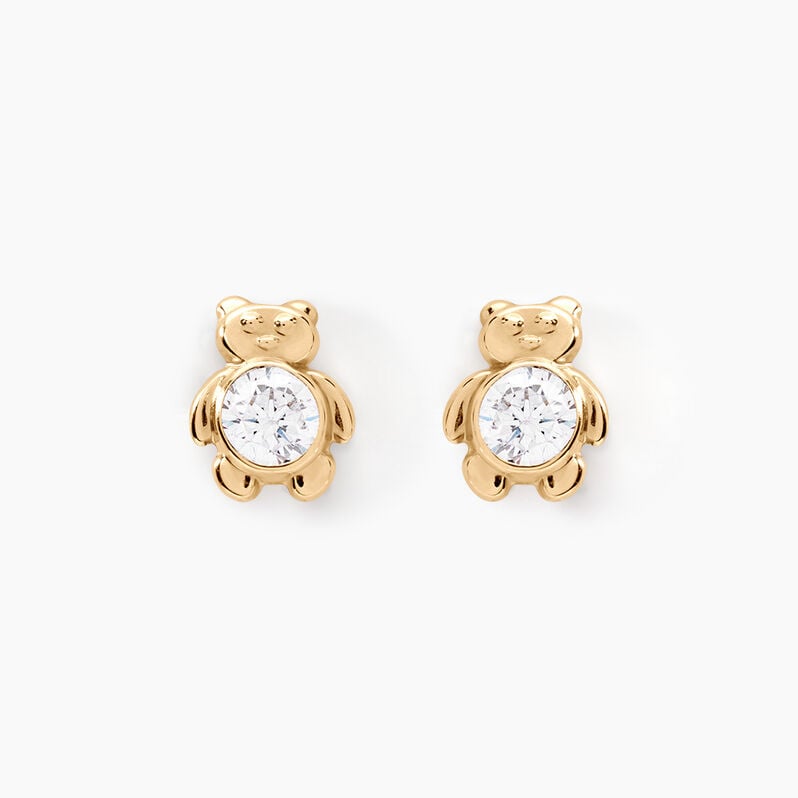 Boucles D'oreilles Puces Winny Or Jaune Oxyde De Zirconium - Spannringe Kinder | OROVIVO