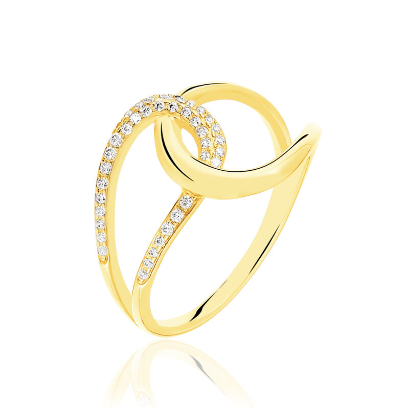 Bague Or Jaune Entrelacee Oxydes - Spannringe Damen | OROVIVO