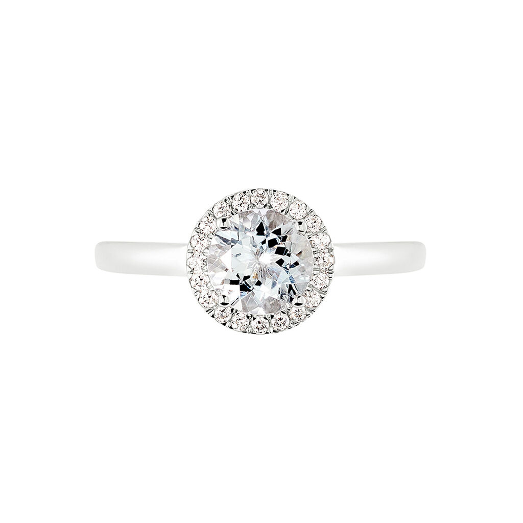 Damen Ring Weißgold 585 Aquamarin Himmelblau 1,44ct Kathi  - Ringe mit Stein Damen | OROVIVO