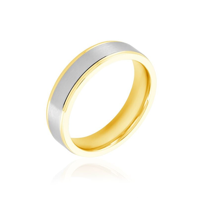 NORAH Damen Ring Titan Bicolor Gelb/Silber B 5 mm - Ringe Damen | OROVIVO
