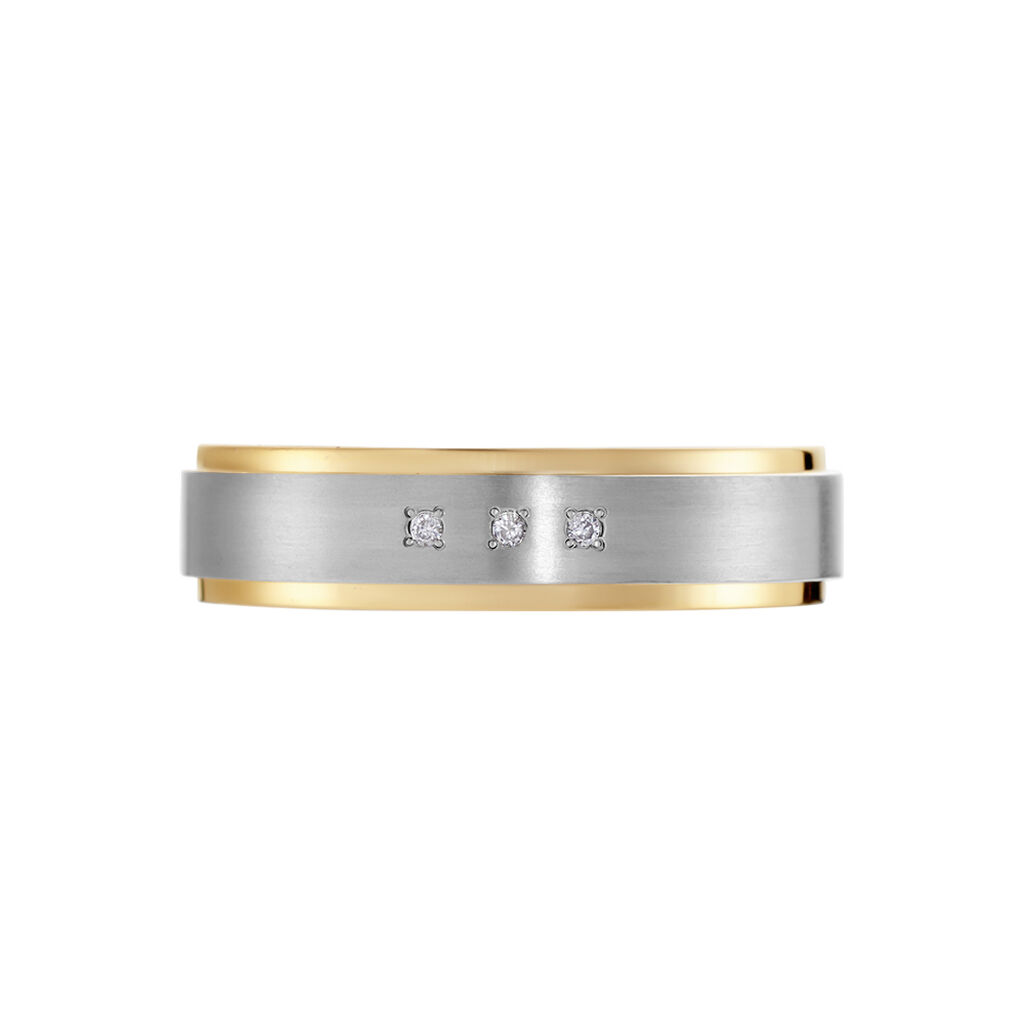 Damen Ring Titan Bicolor Diamant 0,02ct Sidania  - Ringe mit Stein Damen | OROVIVO