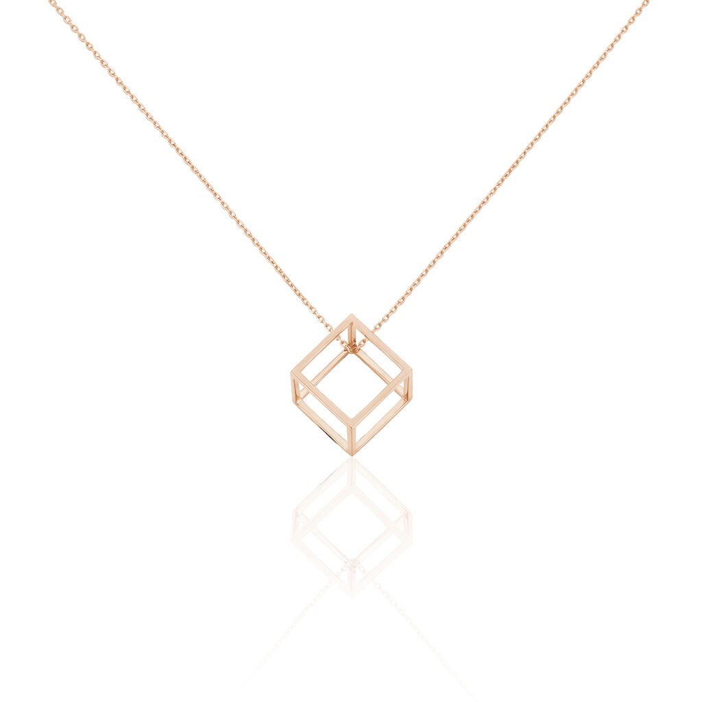 HIJA Damen Collier Silber rosevergoldet 925 Raute