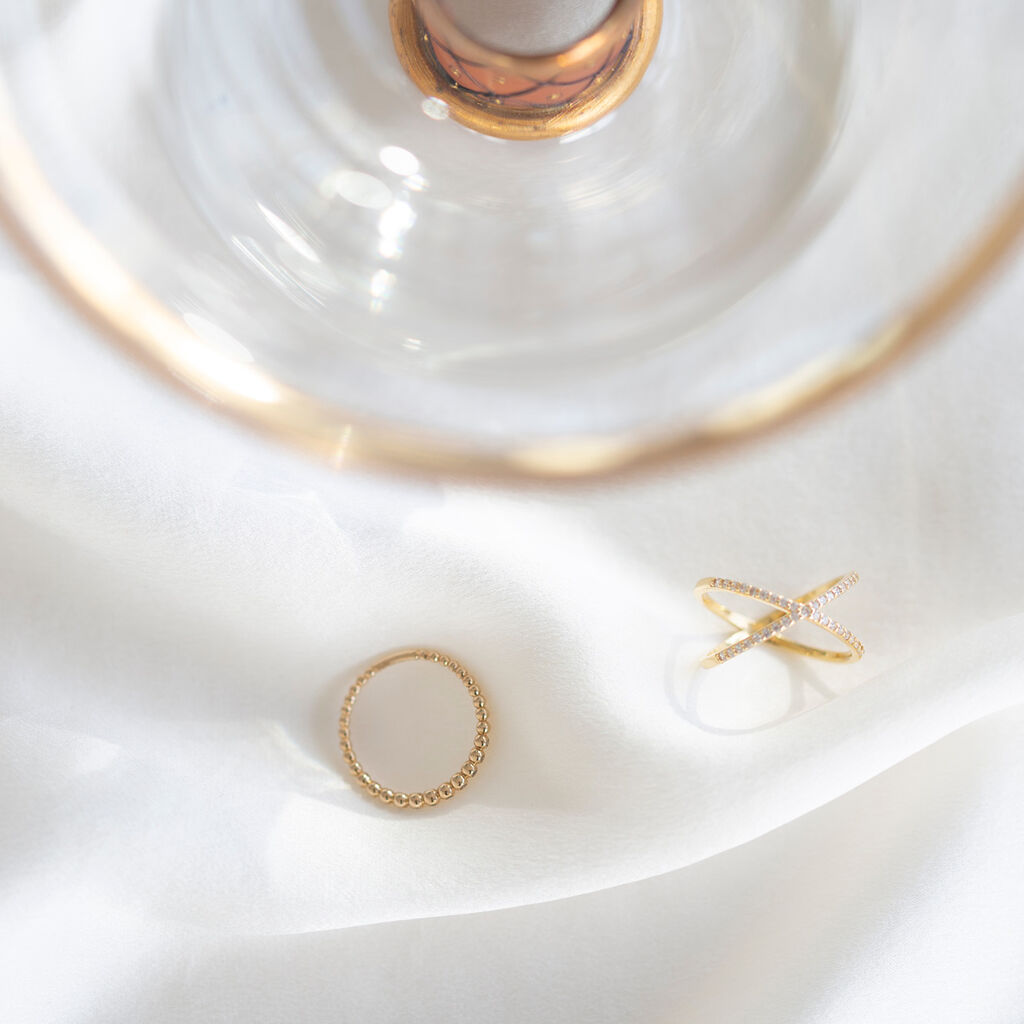 Damen Ring Gold 375 Zirkonia Memo  - Eheringe mit Stein Damen | OROVIVO