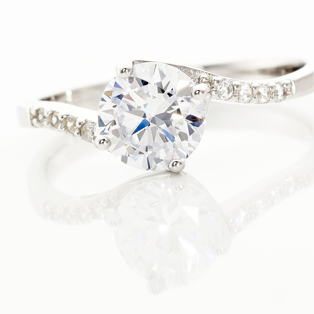 MAELANE 50 Damen Ring Silber 925 Zirkonia Wei&szlig;