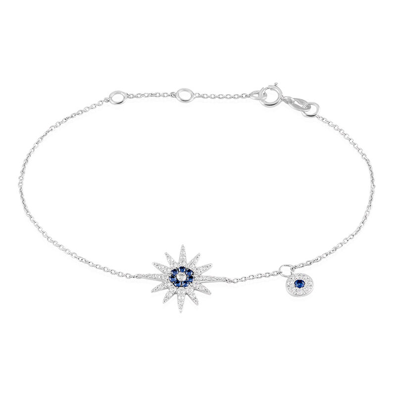 Bracelet Or Weiss Bekhta Etoile Pavage O - Spannringe Damen | OROVIVO