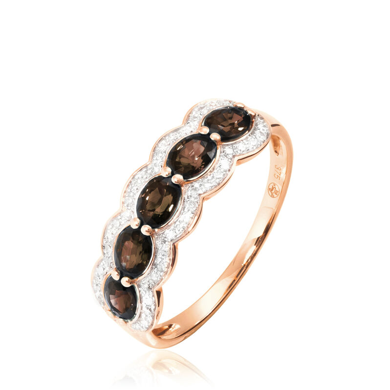 Bague Margaux Or Rose Quartz Et Diamant - Spannringe Damen | OROVIVO