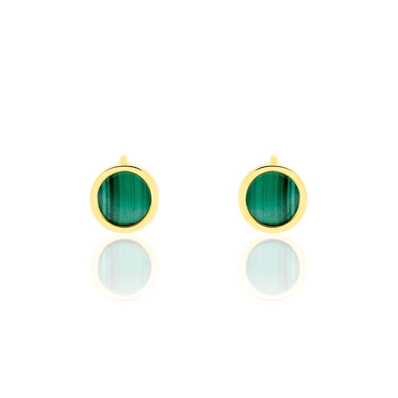 Damen Ohrstecker Gold 375 Malachit  - Ohrstecker Damen | OROVIVO
