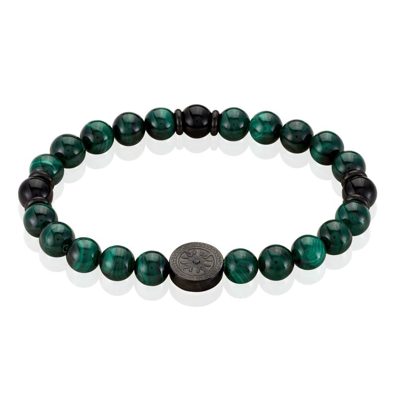 Bracelet Jourdan Yasur Acier Noir Malachite - Spannringe Herren | OROVIVO
