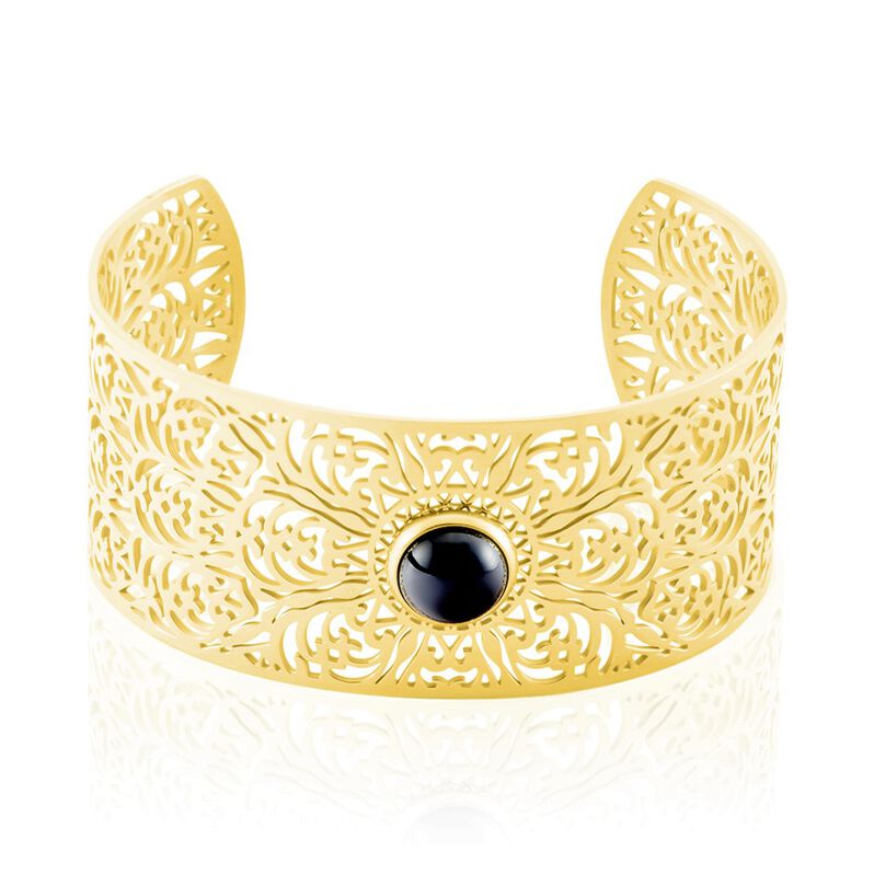 Bracelet Jonc Acier Doré Maurits Agate - Spannringe Damen | OROVIVO