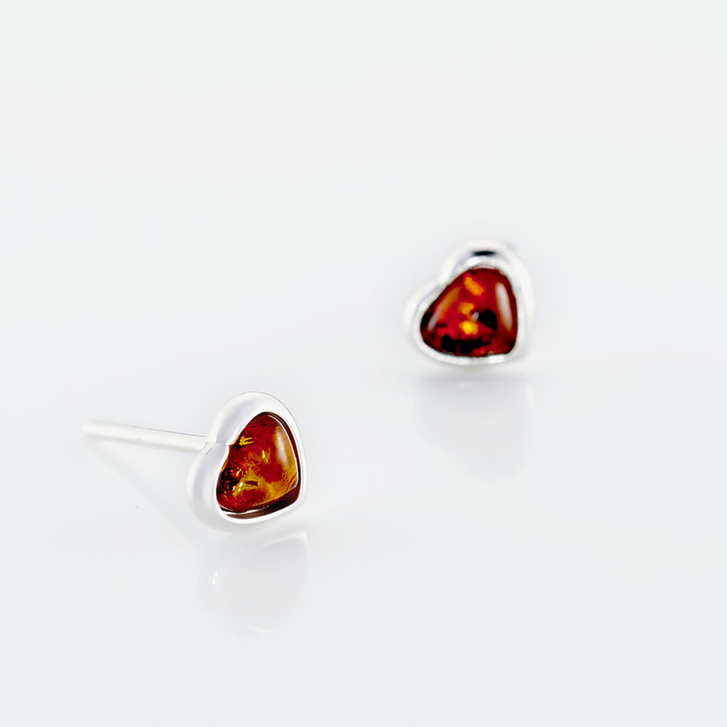 Boucles D'oreilles Puces Argent Coeur - Spannringe Damen | OROVIVO