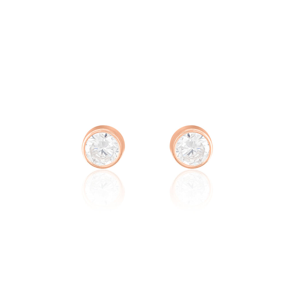 Damen Ohrstecker Roségold 375 Zirkonia 5mm Elda, Ohrstecker mit Stein