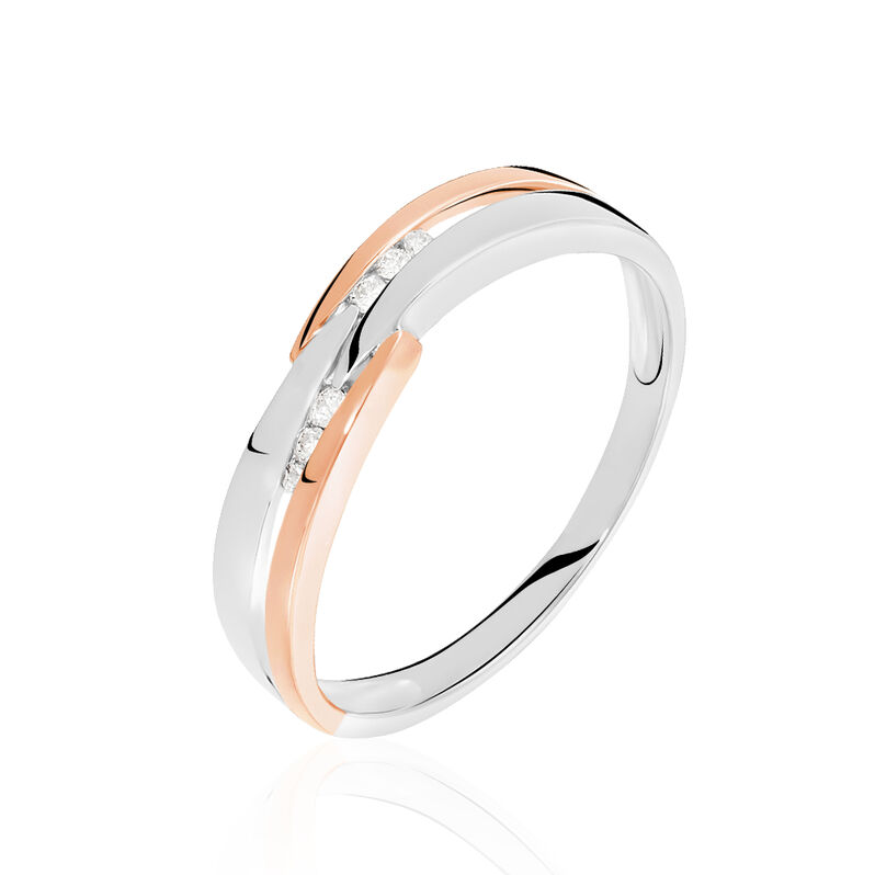 Damenring Gold 333 Bicolor Diamanten 0,1ct Saca - Ringe mit Stein Damen | OROVIVO