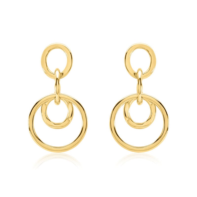 CARLOTTA Damen Ohrringe Lang Edelstahl vergoldet Kreis - Ohrringe Damen | OROVIVO