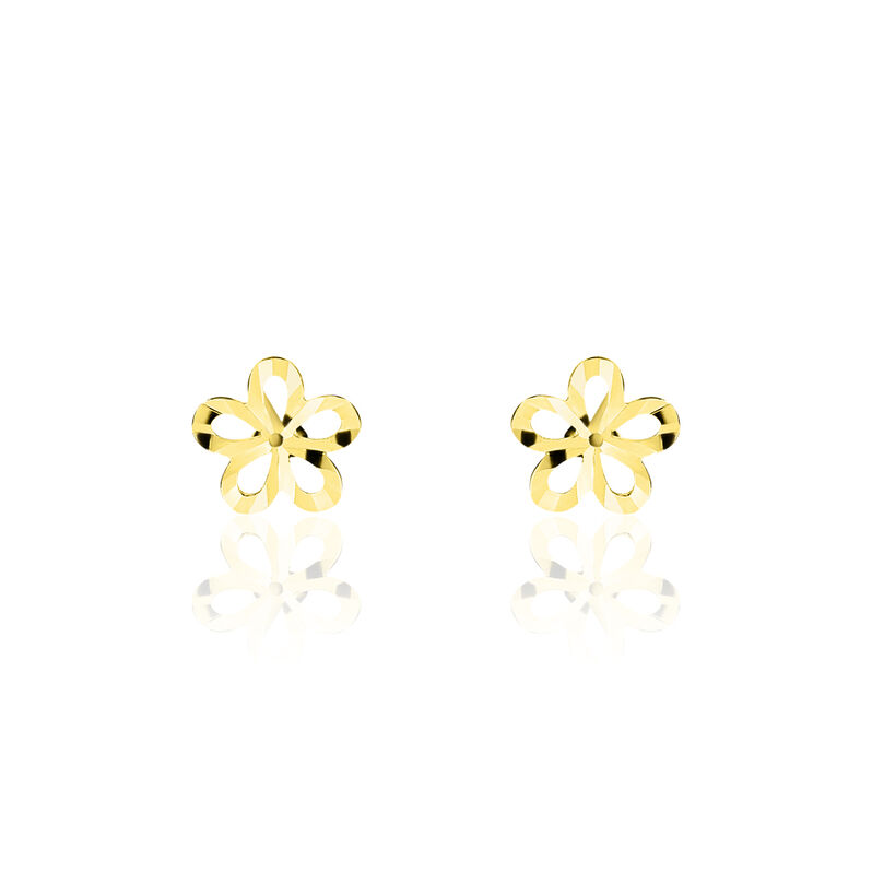Boucles D'oreilles Puces Philine Fleur Or Jaune - Spannringe Damen | OROVIVO