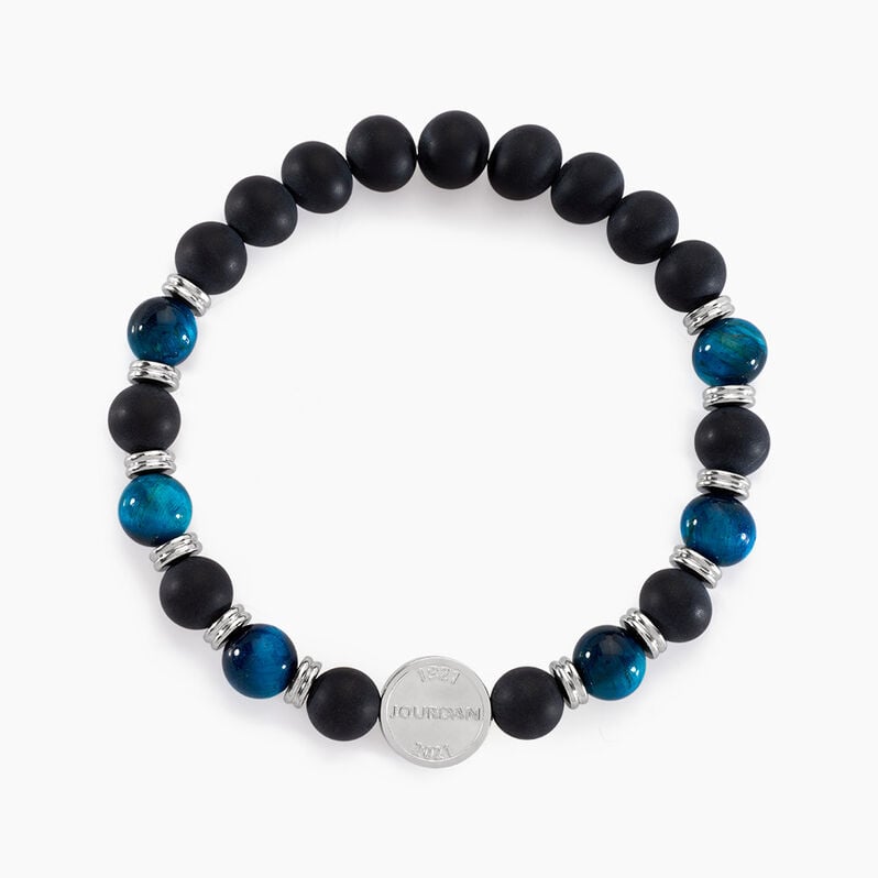 Bracelet Jourdan Homme 1921 Acier Weiss œil De Tigre Onyx - Spannringe Herren | OROVIVO