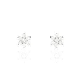 Damen Ohrstecker Weißgold 375 Zirkonia Blume - Ohrstecker Damen | OROVIVO
