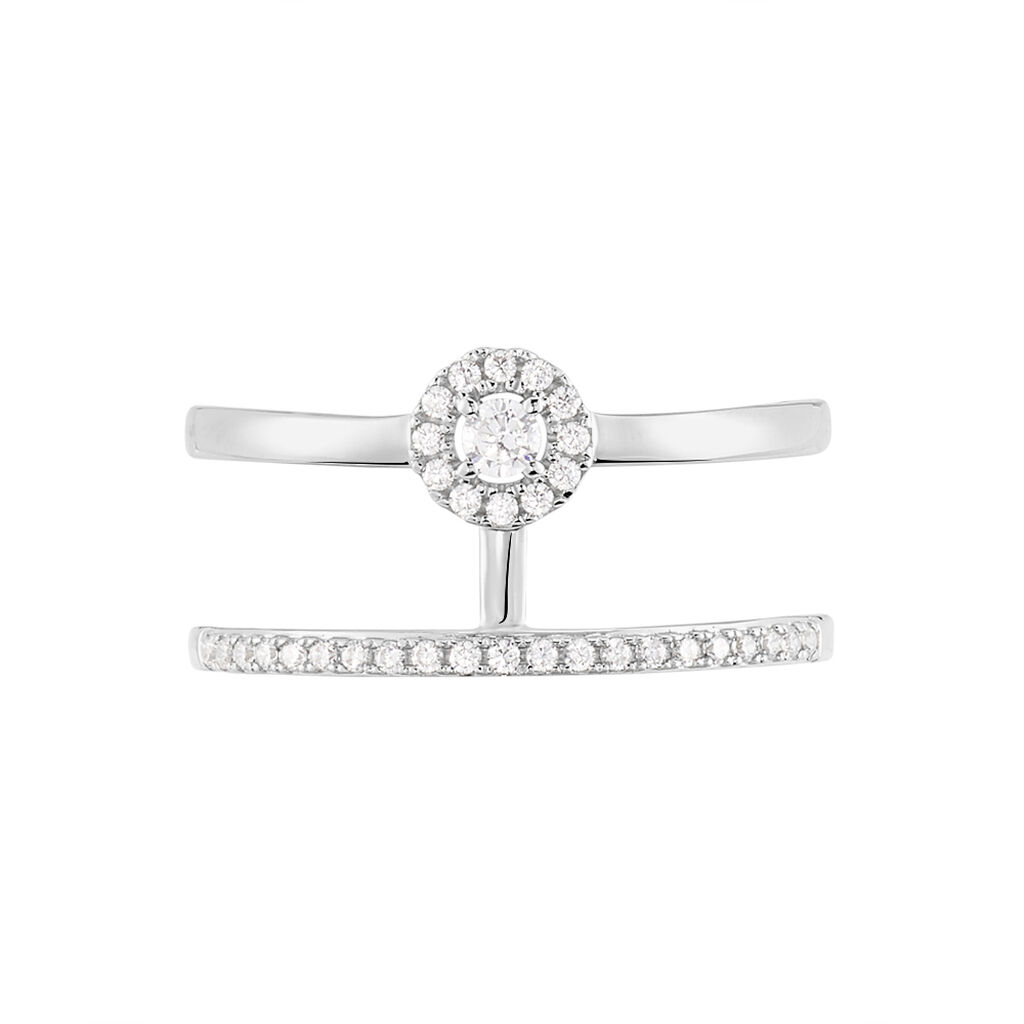 SOPHIA Damen Ring Wei&szlig;gold 375 (9 Karat) Zirkonia Wei&szlig; 0,12 ct