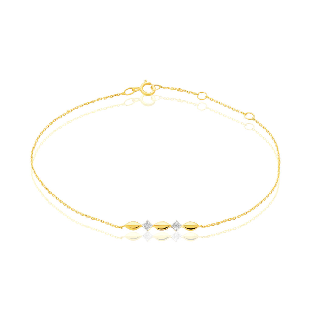 Bracelet Or Jaune Amelie Diamants - Spannringe Damen | OROVIVO