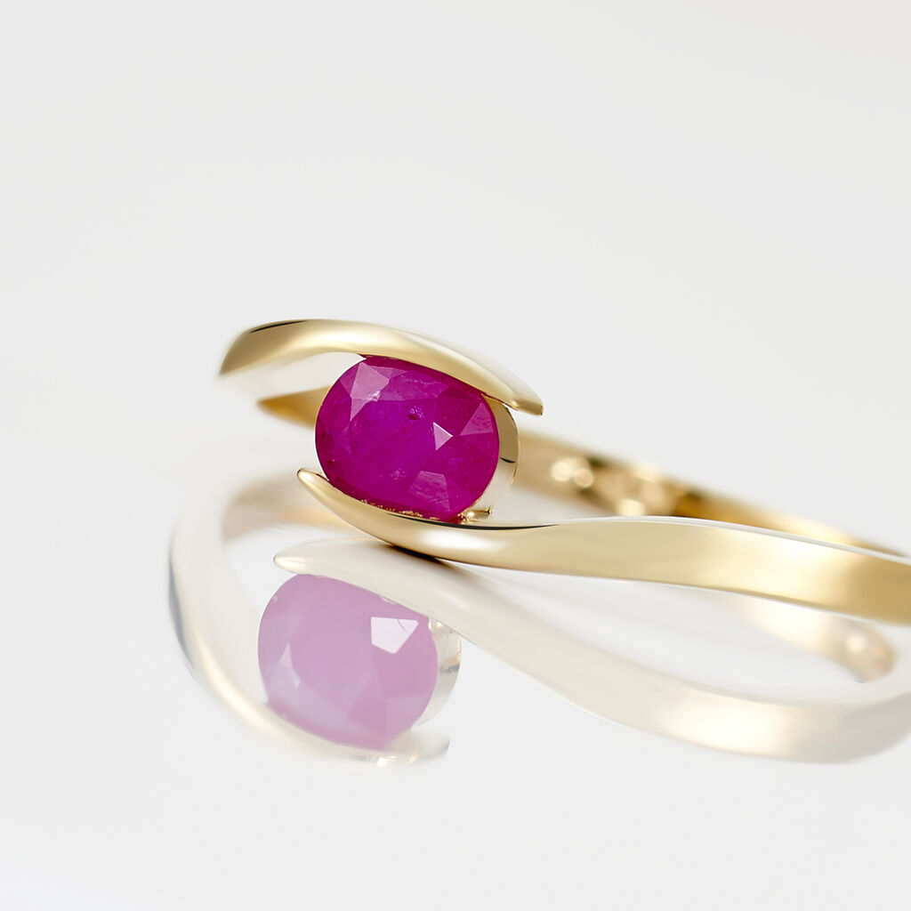 Bague Or Jaune  Camilia Rubis - Spannringe Damen | OROVIVO