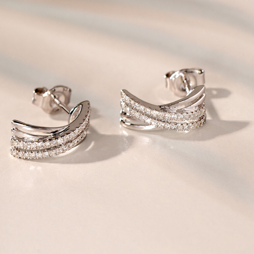 Damen Ohrstecker Weißgold 375 Diamant 0,17ct Julianne 3  - Ohrstecker Damen | OROVIVO