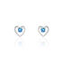LOVA HERZ Kinder Ohrstecker Silber 925 Strass Blau Herz