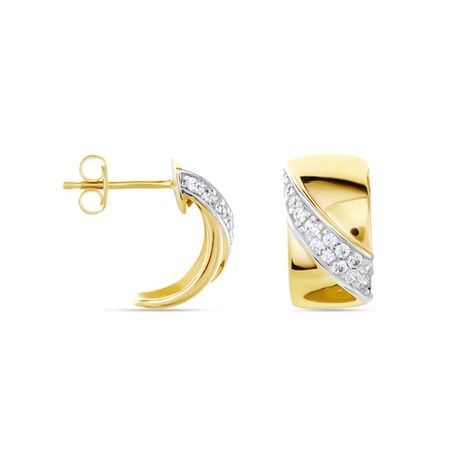 Damen Steckcreolen Messing Gold 750 plattiert - Creolen Damen | OROVIVO