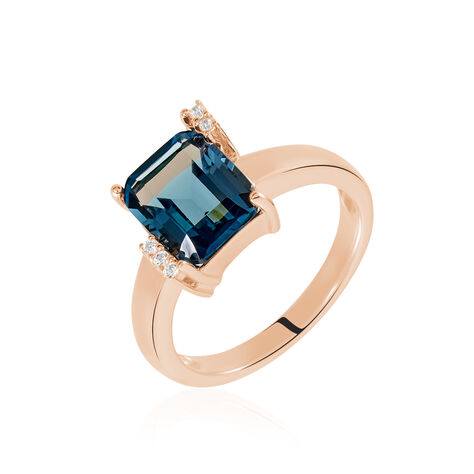 Damenring Silber 925 Rosé Vergoldet Glastein - Solitärringe Damen | OROVIVO