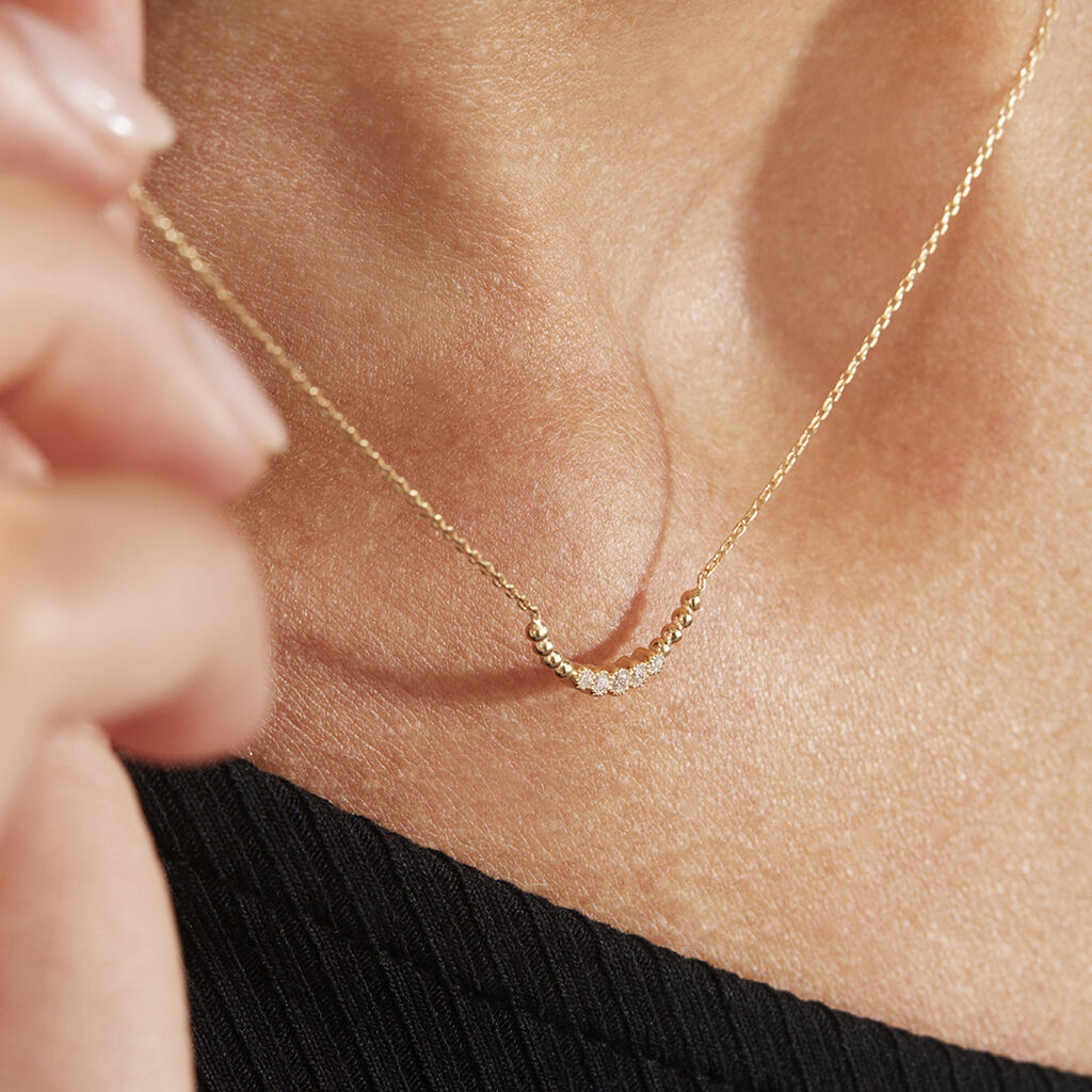 Damen Collier Gold 375 Zirkonia Bree - Halsketten Damen | OROVIVO