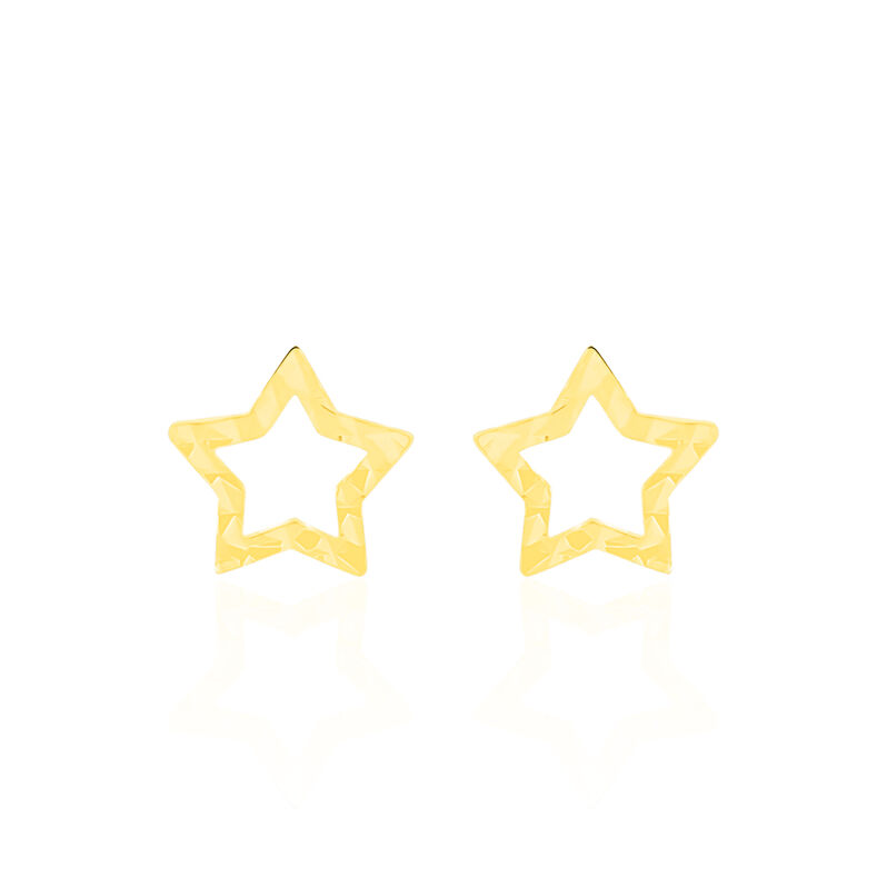 Boucles D'oreilles Or Jaune Dune Etoile Striee - Spannringe Damen | OROVIVO