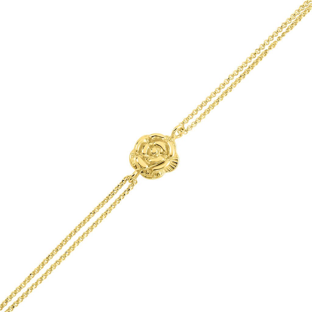 ROSALIA Damen Armband Silber vergoldet 925 Rosette B 1 mm