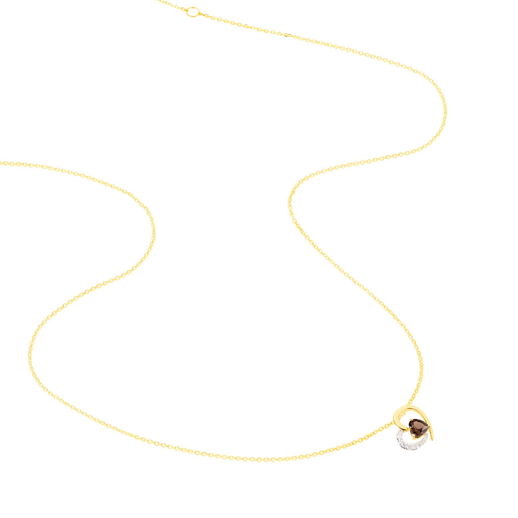 Collier Eliana Or Jaune Quartz Et Diamant - Spannringe Damen | OROVIVO
