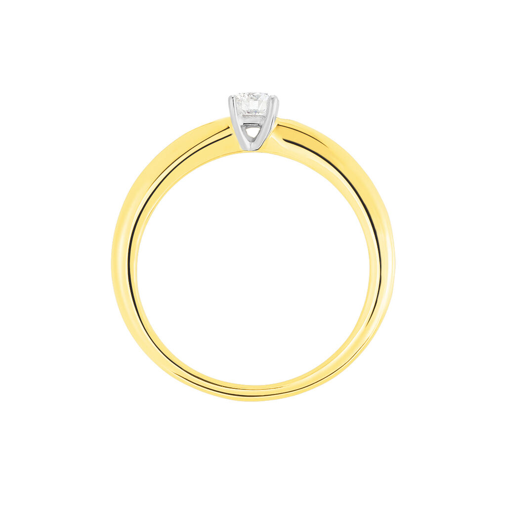 Solitärring Gold 585 Bicolor Diamant 0,2ct - Solitärringe Damen | OROVIVO