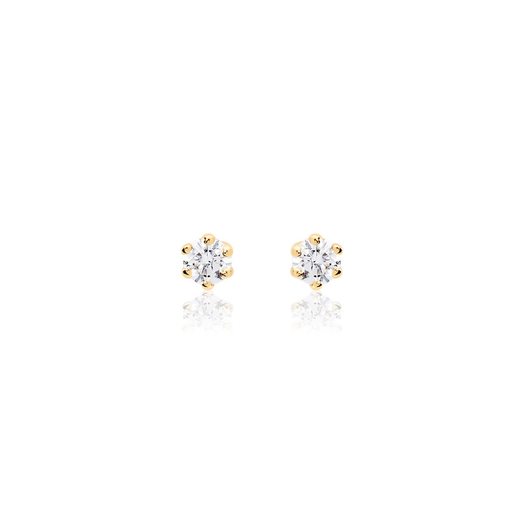 MONOPOLI Damen Ohrstecker Gold 585 (14 Karat) Diamant Weiß 0,11 ct, Ohrstecker mit Stein